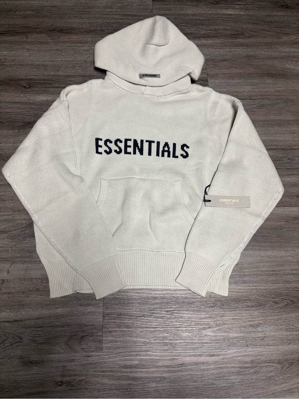 Fw20 fear of god essentials Oatmeal knit hoodie